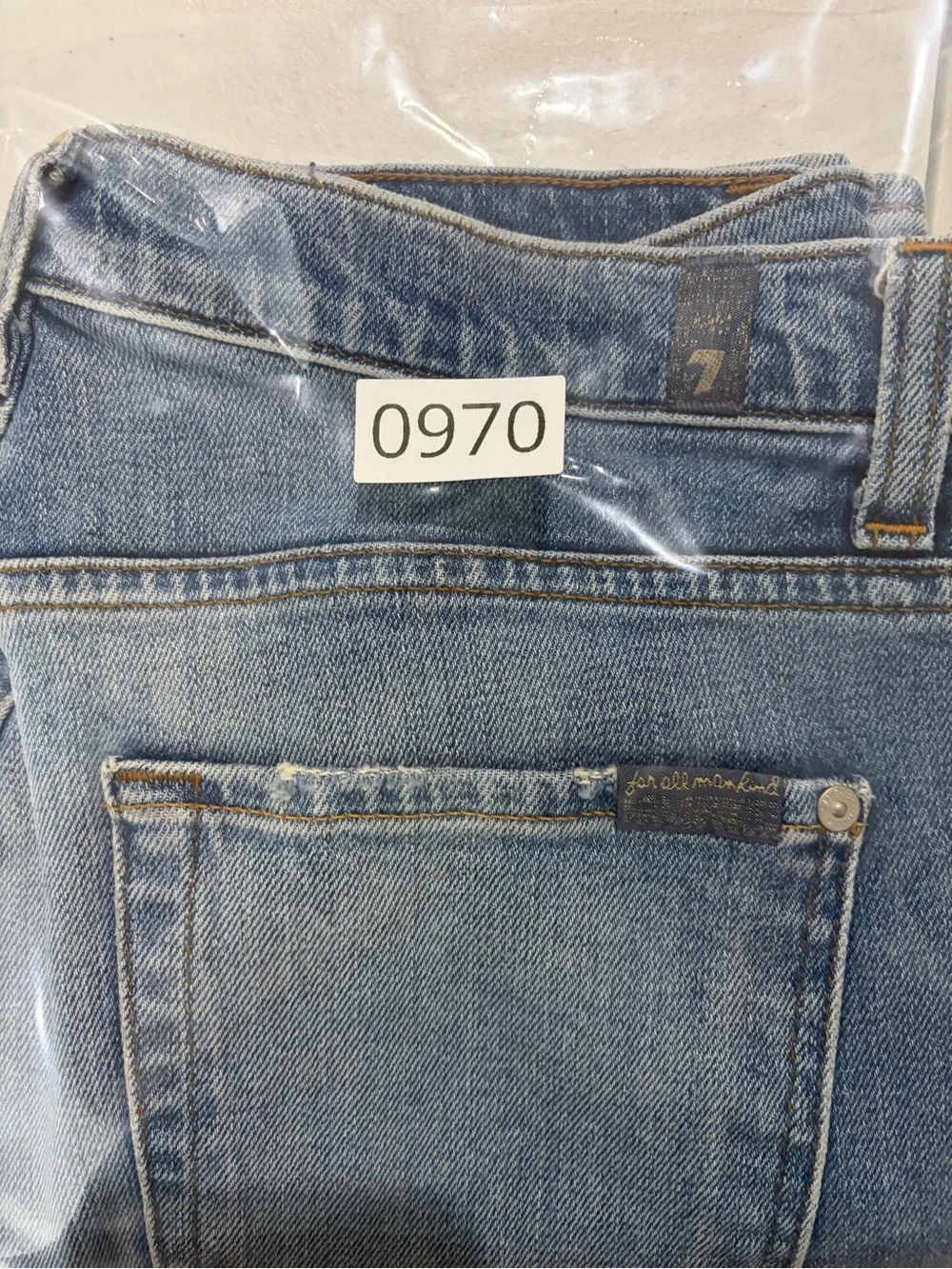 7 For All Mankind Asymmetrical Cross-over Fly Blue Jeans (31) - Picture 8 of 8